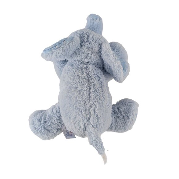 Aurora Baby Blue Elephant Plush 11" Stuffed Animal Polka Dots Embroidered Eyes - Picture 4 of 7